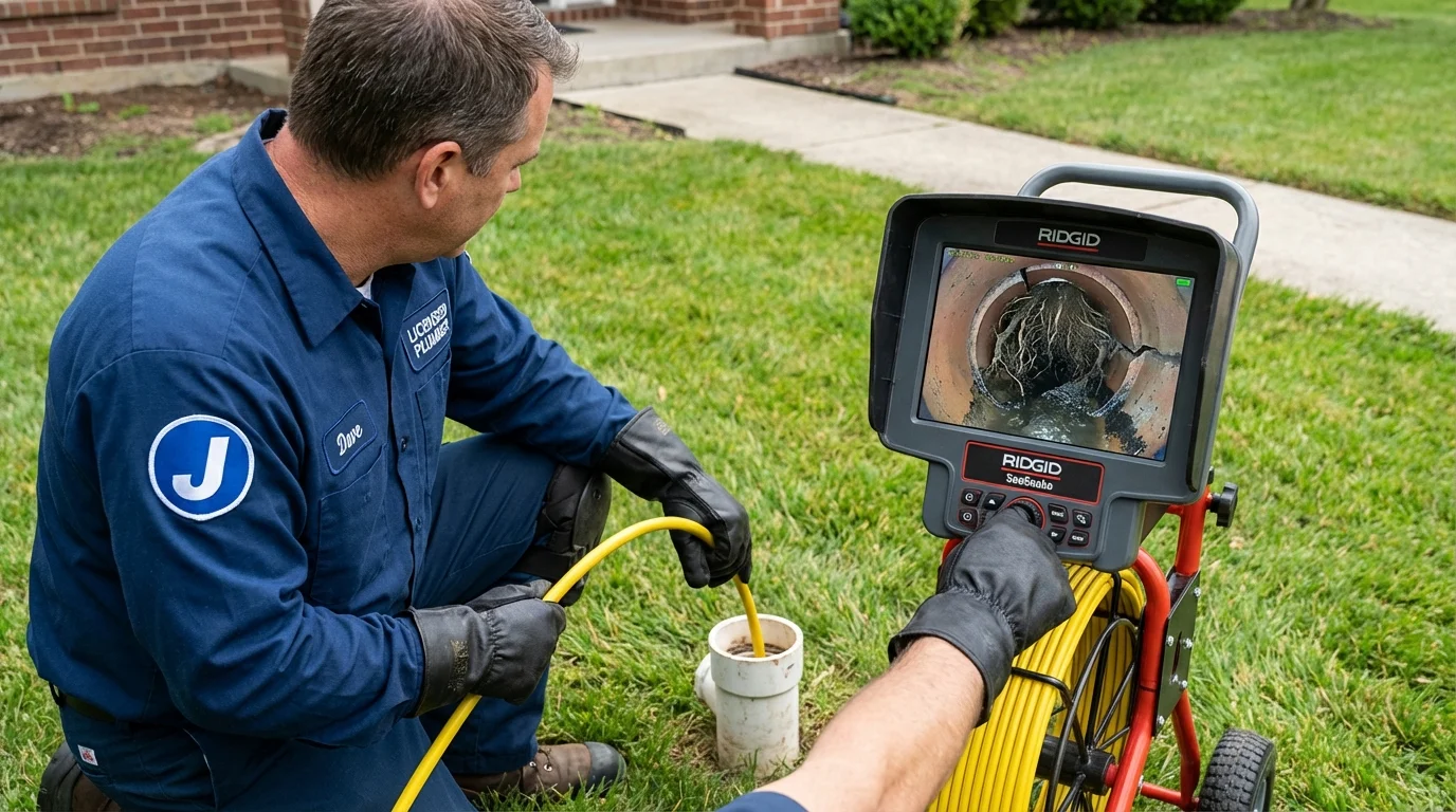 Sewer camera inspection being performed by Johns Plumbing LLC in Marion